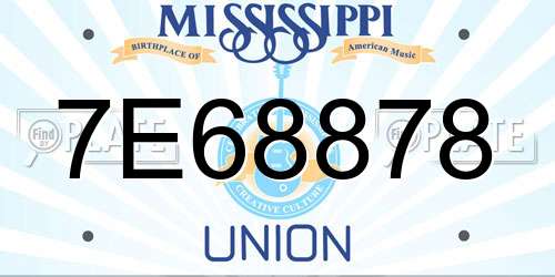 7E68878 Mississippi License Plate