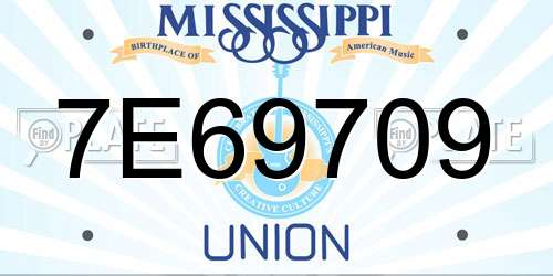 7E69709 Mississippi License Plate