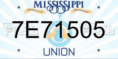 7E71505 Mississippi License Plate