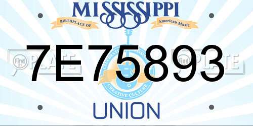 7E75893 Mississippi License Plate