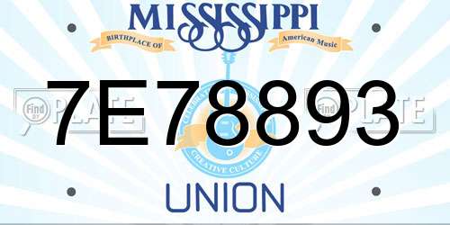 7E78893 Mississippi License Plate