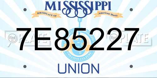 7E85227 Mississippi License Plate