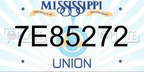 7E85272 Mississippi License Plate