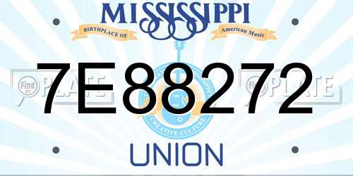 7E88272 Mississippi License Plate