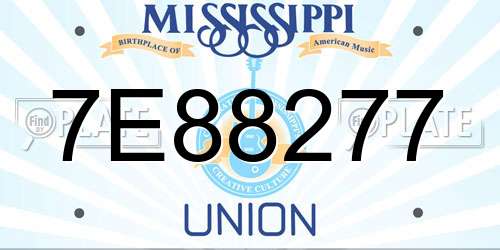 7E88277 Mississippi License Plate
