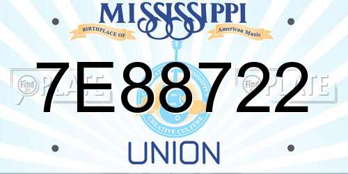 7E88722 Mississippi License Plate