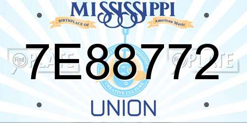 7E88772 Mississippi License Plate