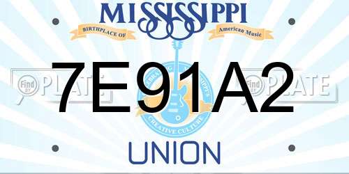 7E91A2 Mississippi License Plate