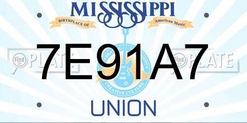 7E91A7 Mississippi License Plate