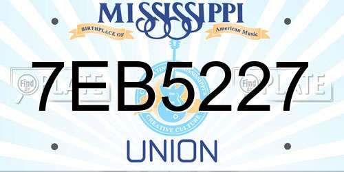 7EB5227 Mississippi License Plate
