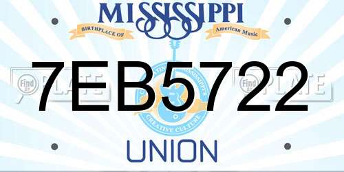 7EB5722 Mississippi License Plate