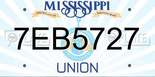 7EB5727 Mississippi License Plate