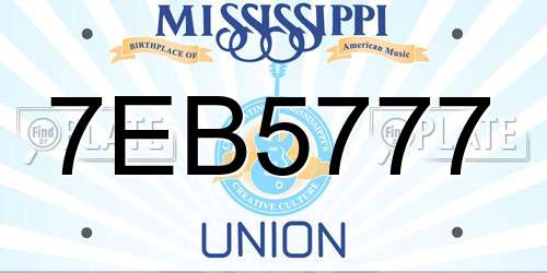 7EB5777 Mississippi License Plate