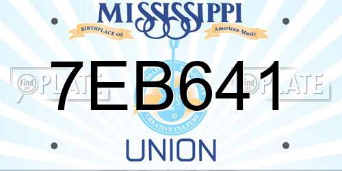 7EB641 Mississippi License Plate