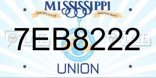 7EB8222 Mississippi License Plate
