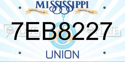 7EB8227 Mississippi License Plate