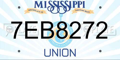7EB8272 Mississippi License Plate