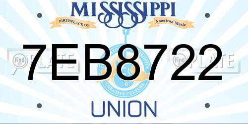 7EB8722 Mississippi License Plate