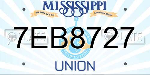7EB8727 Mississippi License Plate