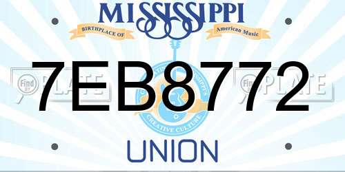 7EB8772 Mississippi License Plate