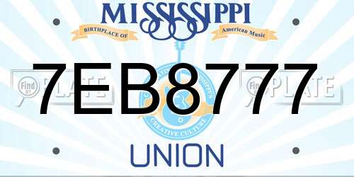 7EB8777 Mississippi License Plate