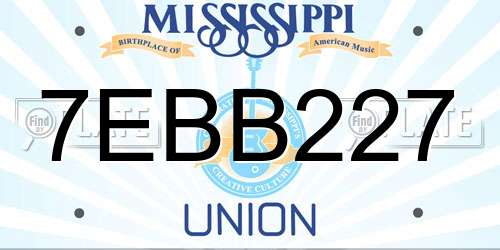 7EBB227 Mississippi License Plate