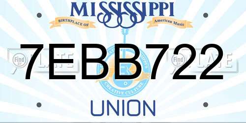 7EBB722 Mississippi License Plate