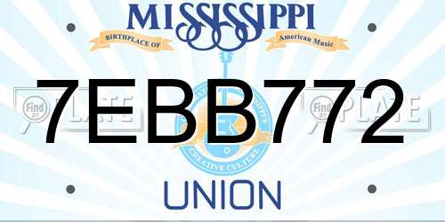 7EBB772 Mississippi License Plate