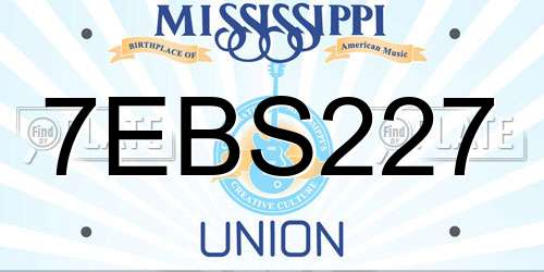 7EBS227 Mississippi License Plate