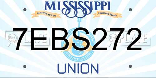 7EBS272 Mississippi License Plate