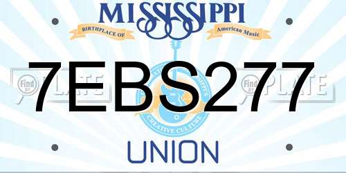 7EBS277 Mississippi License Plate