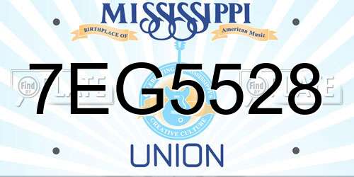 7EG5528 Mississippi License Plate