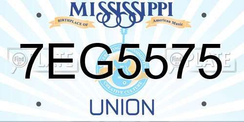 7EG5575 Mississippi License Plate