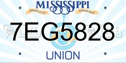 7EG5828 Mississippi License Plate