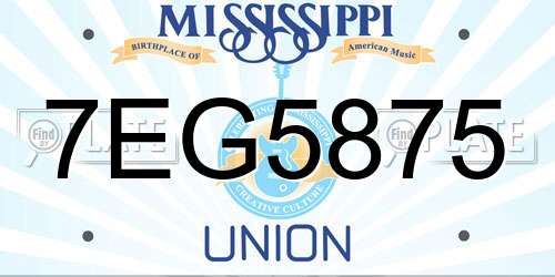 7EG5875 Mississippi License Plate