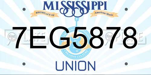 7EG5878 Mississippi License Plate