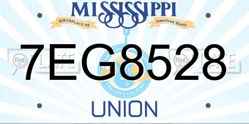 7EG8528 Mississippi License Plate