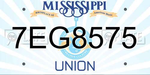 7EG8575 Mississippi License Plate