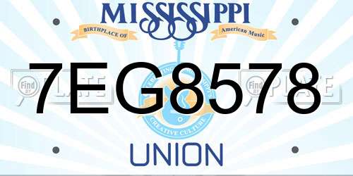 7EG8578 Mississippi License Plate