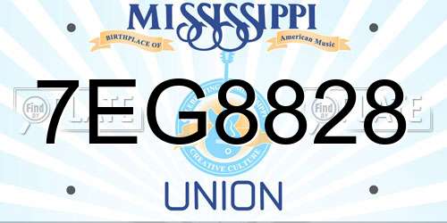 7EG8828 Mississippi License Plate