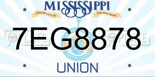 7EG8878 Mississippi License Plate