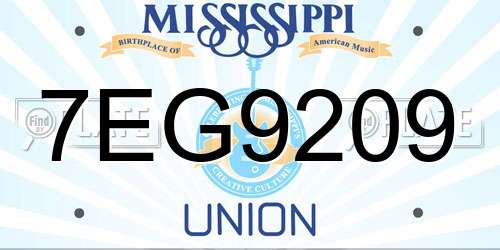 7EG9209 Mississippi License Plate