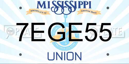7EGE55 Mississippi License Plate