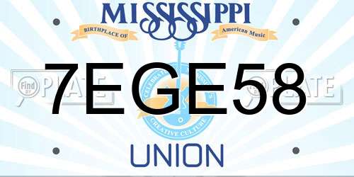 7EGE58 Mississippi License Plate