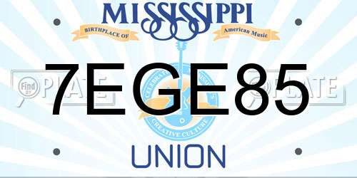 7EGE85 Mississippi License Plate