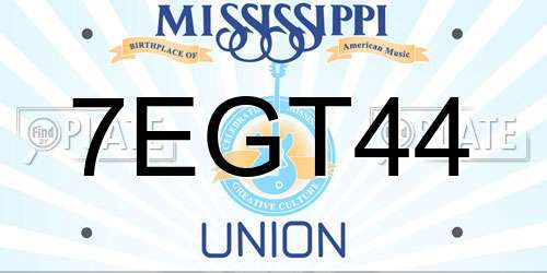 7EGT44 Mississippi License Plate