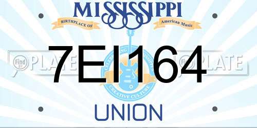 7EI164 Mississippi License Plate