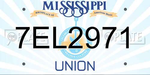7EL2971 Mississippi License Plate