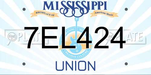 7EL424 Mississippi License Plate