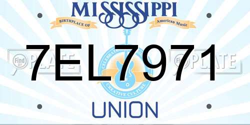 7EL7971 Mississippi License Plate